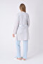 Maternity Pajama and Dressing Gown Set 3-Piece – Maternity Pajamas with Crew Neck, Striped Pattern, Cotton Viscose - 2