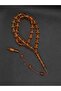 Crimped Amber Natural Stone Barley Cut 33 Habbeli Systemic Tassel Rosary Religious Themed Accessory - 5