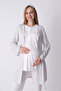 Maternity Pajama and Dressing Gown Set 3-Piece – Maternity Pajamas with Crew Neck, Striped Pattern, Cotton Viscose - 3