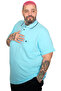 Mode XL Large Size Men's Lycra Single Jersey Polo Neck T-Shirt with Pockets 21558 Turquoise - 3