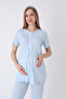 Maternity Pajama and Dressing Gown Set 3-Piece – Maternity Pajamas with Crew Neck, Striped Pattern, Cotton Viscose - 4