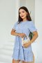 Women's Blue Patterned Short Sleeve Flounce Relaxed Fit Casual and Stylish Dress – Women's Dress - 6