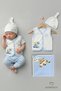Baby Boy Set of 3 Newborn Baby Set, Jacquard Blanket, Hat, Vest Baby Boy Hospital Release Set - 4