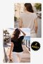 Women's Knitwear Blouse Batwing Sleeve Short Sleeve Sausage Collar Boat Neck Stylish Casual 2 Pieces Mink/Black - 2
