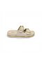 Women's Double Buckle Daily Slippers with Gold Accessories - 2