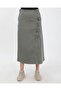 Denim Skirt with Lace Detail - Khaki - 6