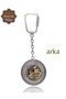 Ruby Stone Crescent and Star and Mardin Souvenir Double-Sided Oxidized Silver Filigree Keychain 201025171 - 5