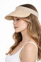 Natural Straw Women's Cream Visor Hat Crown Model Summer Beach & Vacation Sun Hat - 4
