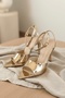Madan Gold Mirror (8 cm) Pointed Toe Heeled Shoes - 3