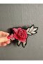 Iron-On Red Flower Embroidered Applique 14X11 cm - 2