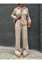 Yumoş Knitwear Top Cardigan Bottom Pants Two-Piece Set