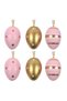 Decorative Easter Eggs with Foil Pattern 5 centimeters - 6pcs