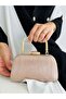 Women's Rose Chain Detailed Long Chain Strap Evening Dress Bag (Suitable for Phone Use) - 5