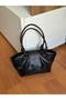 Faux Leather Women's Hand and Shoulder Bag with Strap Knot Detail - 2