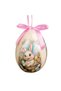 Decorative Easter Egg Ecru with Bunny Pattern & Colored Eggs 10 centimeters - 2