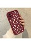 Samsung Galaxy A04 Compatible Cute Flower Patterned Claret Red Phone Case Soft Silicone