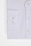 Men's Big Size Oversized Cut 100% Cotton Long Sleeve Court Collar Linen Effect Plain White Shirt - 4