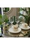 6-Piece Coffee Presentation Set – 2 Cups, 2 Glasses, 2 Turkish Coffee Cups – Gold Gilded Glass & Porcelain Stylish Dowry Set - 3