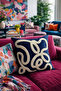 Punch Embroidered Throw Pillow Cover - 43*43 cm - Curve - Pnk001
