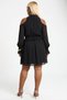 Women's Plus Size Mini Dress High Neck Open Shoulder Balloon Sleeve Long Chiffon Woven Animal Pattern - 6