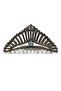Stone Crown Model Latch Buckle – Stylish Hair Clip with Smoked Crystal Detail