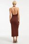 Women's Dress Maxi Beach Halter Neck Sleeveless Knitted Fabric Ring Detail V-Cut Slit Unlined - 6