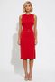 Women's Midi Dress, Crew Neck, Sleeveless, Interlock Knitted Fabric, Accessory Detail, Plain Pattern, Stylish - 5