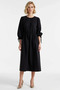 Women's Maxi Dress, Crew Neck, Three Quarter Balloon Sleeve, Woven, Unlined, A-Line, Plain Color, Stylish - 5