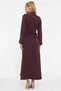 Women's Dress Maxi Skater Crew Neck Long Sleeve Woven Fabric Textured Unlined Plain Pattern - 6