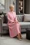 Women's Maxi Dress A-Line Collar Long Sleeve Woven Plain Pattern Unlined Functional Comfortable - 3