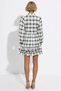 Women's Mini Dress Lapel Long Balloon Sleeve Skater Fit Ruffled Plaid Pattern Woven Unlined - 6
