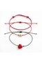 3-Piece Heart Fish Detailed Carded Marteniçka Korean Rope Lucky Bracelet Set - Does Not Tarnish - 4