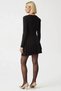 Women's Mini Dress V-Neck Long Standard Sleeve Skater Fit Knitted Plain Sandy Woven Zipper Closure - 5