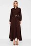 Women's Maxi Dress Lapel Long Sleeve Woven Look Skater Cut Plain Pattern Unlined Casual - 5