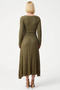 Women's Maxi Dress Bodycon Crew Neck Long Standard Sleeve Lined Lace Knitted Fabric Plain Pattern - 5