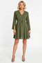 Women's Plus Size Mini Dress V-Neck Long Sleeve Striped Lace-Up A-Line Woven Poplin Fabric - 5