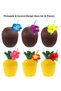 Pineapple & coconut design straw cup set (6 pieces) bx40
