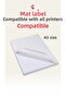 Adhesive Matte Label Sticker A6 Suitable for All Printers with Ink Cartridges 50 Pieces