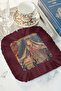 Medieval Palace Elegance Fringed Presentation Napkin-Lady Themed Classic Burgundy Coaster Tissue