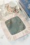 Chinese Garden Motif Tasseled Presentation Napkin - Pastel Green Bohemian Cream Tasseled Coaster Napkin - 3