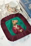 Elegant and Stylish Animal Patterned Fringed Presentation Napkin - Fun Bohemian Green Burgundy Coaster Tissue - 7