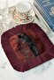 Luxury Panther Fringed Presentation Napkin - Noble Cat Themed Bohemian Burgundy Patterned Coffee Presentation Napkin - 7