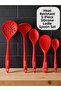 Heat Resistant Silicone Colander Spoon Set 5 Pieces 28Cm/22Cm/20Cm Spoon 30cm Colander/Skimmer
