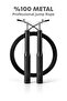 Premium Adjustable 100% Steel Jump Rope with Adjustable Length Jump Rope Black