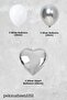 Silver White Balloon Set with Silver Heart Foil Balloons Set252 - 2