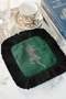 Leopard Motif Luxury Fringed Decorative Fabric Napkin - Bohemian Emerald Black Coaster Tissue - 5