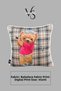 Cushion Cover 45X45 cm Teddy Bear Patterned – Babyface Fabric with White Piping and Hidden Zipper - 2