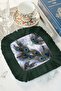 Eye-Catching Peacock Feather Fringed Presentation Napkin - Elegant Bohemian Green Primary Color Coaster Tissue - 3