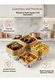 Gold Marble Patterned Square Aluminum Bowl - Heat Resistant Oven and Rice Pudding Container - (Pack of 10) 8.5Cmx8.5Cm