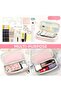Powder Pink Angoo Multifunctional Large Capacity Expandable Canvas Pen Holder Powder Pink Fabric - 3
